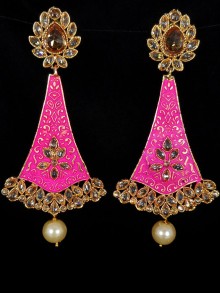 Reverse Ad Earrings With Meenakari Work